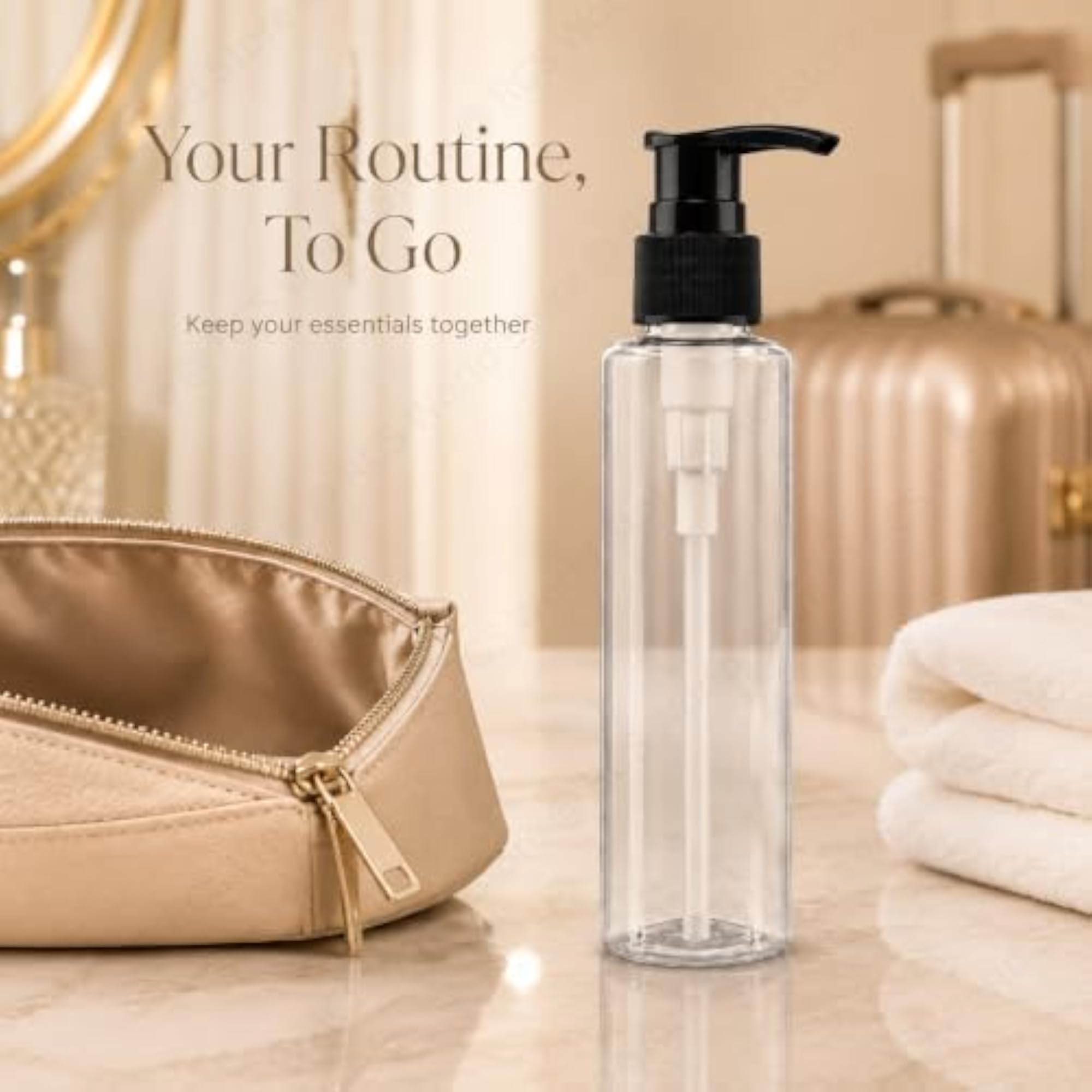 Pump Dispenser Bottle for Lotion & Shampoo, 120ml - 2Pcs