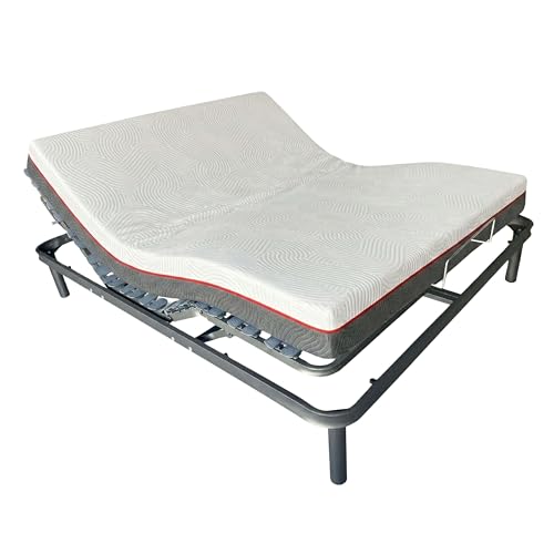 Miroytengo Pack Cama Eléctrica Articulada 150x190 cm con Colchón Viscoelástico Nert 5 planos motor, Mando y 7 zonas