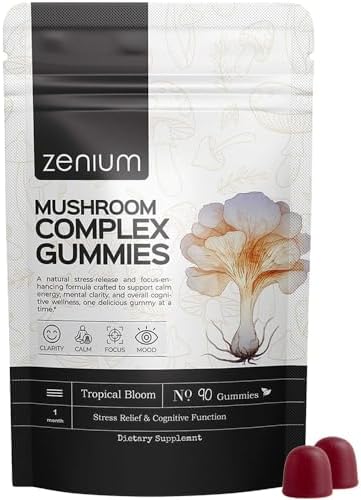 Zenium - Mushroom Complex 90 Gummies of 5000mgs of Lions Mane, 10...