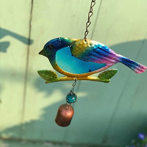 Carillons éoliens en fer d'art oiseau - Suspension décorative de prestige