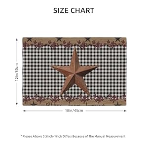 Rustic star placemats vintage wood barn black grid western texas farmhouse country bless home table mats placemat for kitchen dining table decor 12×18 inch 4pcs  urban country home decor