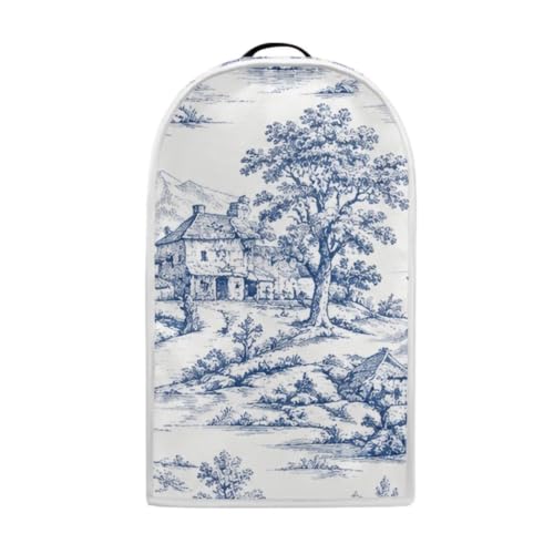 Image of Talayituse Toile De Jouy House Tree Print Blender Dust Cover, Fingerprint Protection Cover for Stand Mixer or Coffee Machine, Home Kitchen Appliance Covers for Stain Dust Resistant Supplies