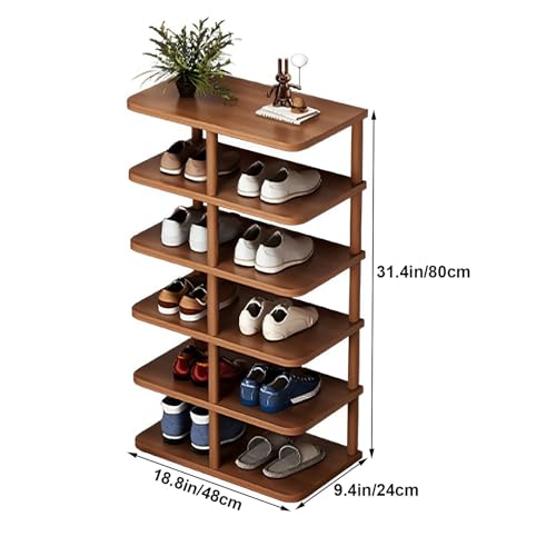 Étagère à chaussures verticale à 8 niveaux meuble blanc compact 47x24x80 cm - 4