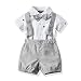 Ferenyi US Baby Boys Bowtie Gentleman Romper Jumpsuit Overalls Rompers (70/0-6 months, Gray