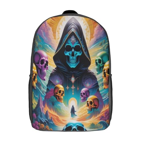 Cartable d'école tête de mort 3D sac à dos garçons primaire et collège