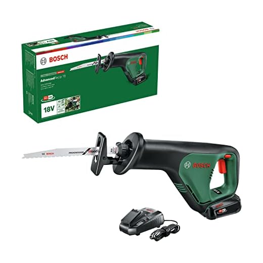 Bosch DIY Tools 06033B2403 AdvancedRecip 18 Tigersåg (2,5 Ah batteri, 18 volts system, i kartong), 18 V, Grön