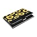 Yellow Sunflowers Seamless On Black Dark Business Card Holder Leather, Slim Credit Card Case Stainless Steel Wallet for Women and Men Unisex Business Card Holder