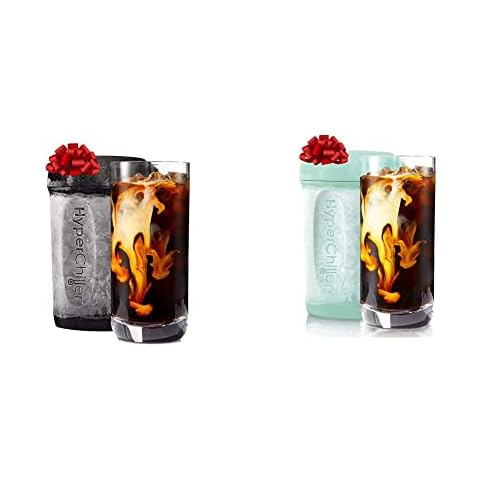 Bundle of HyperChiller HC3 Patented Iced Coffee/Beverage Cooler, 12.5 Oz, Black + HyperChiller HC2M# Patented Iced Coffee/Beverage Cooler, 12.5 Oz, Spearmint, Reusable for Iced Tea, Wine, Alcohol Cover