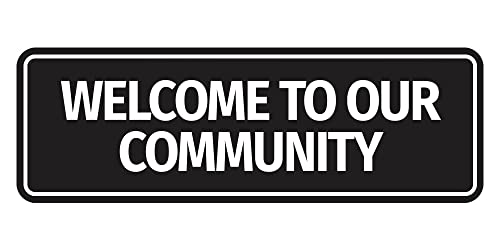 Panneau Welcome to Our Community noir grand format pour accueil