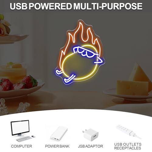 Image of Hot Potato Neon Sign, Sunglasses Burning Potato Led Sign, Fried Potato Chips LED Light Shop Sign, Home Kitchen Wall Decor, Fries Lover's Gift Restaurant Shop Unique Business Fast Food Shop-16.5 inchx12.8 inch