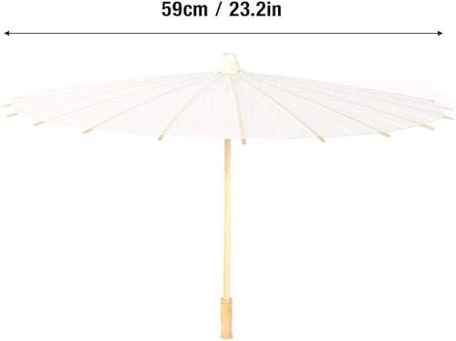 Miniatura 6 de Paraguas de papel resistente a la lluvia sombrilla china hecha a mano ideal para bodas damas de honor blanco puro 2