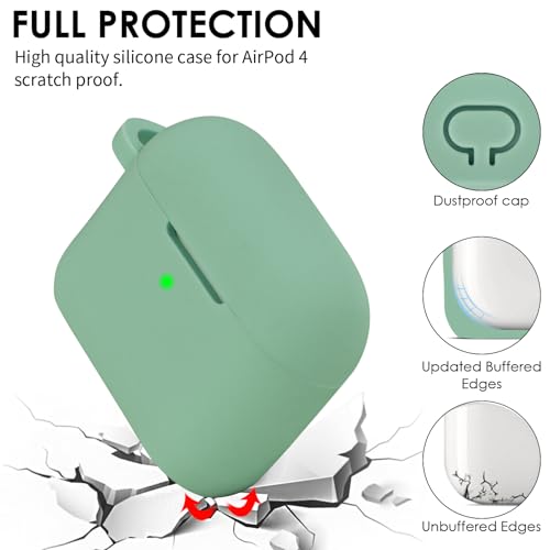 Image of Apple AirPods 4 Case, Cute Apple AirPods 4 Case Cover for Women Girls, Silicone Protective Case with Bracelet Keychain (Cactus Green, AirPods 4 Case)