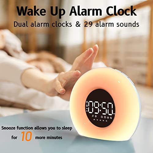 Orangelight Wake Up Light Sunrise Alarm Clock With Sunrise Sunset Simulation 25 Nature Sleep Sounds 12 Colors Night Light Dual Alarms Snooze Function Sleep Aid For Heavy Sleepers Kids Adults (White) #TOP1
