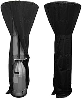 JTWEB Patio Heater Cover 210D Oxford Waterproof Heavy Duty Garden Outside Round Furniture Protector with Storage Bag Black (236 * 91)