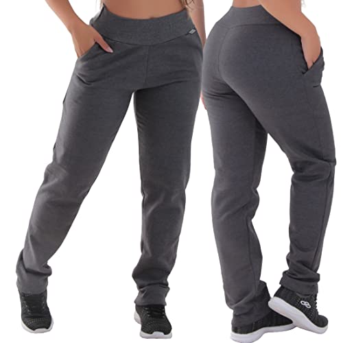 Kit com 03 Calças de Moletom Feminina Algodão Click Mais Bonita (M, Multicolorido)