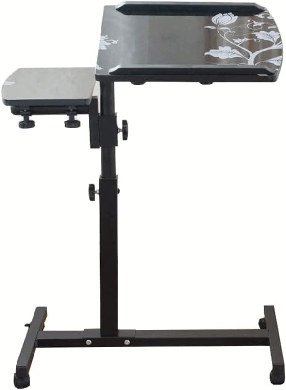Overbed Table Adjustable Overbed Table Portable Computer Desk Bed Couch Sofa Side Table with Wheels Portable Laptop Desk for Home Medical Use Lightweight