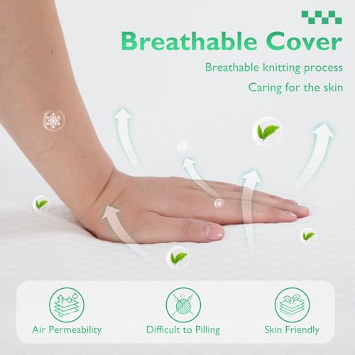 Image of FDW | 6 Inch Twin XL Mattress | Medium Firm | Gel Memory Foam Mattress | White | Bed in a Box, CertiPUR-US Certified | Pressure Relief, Cooling Ventilated Foam | Washable Removable Cover