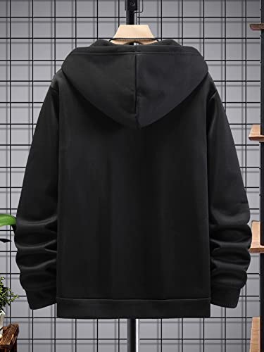 Floerns Men's Letter Print Long Sleeve Zip Up Hoodie Thermal Sweatshirt2