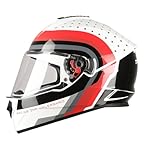 TVS Racing Phantom Series Full Face Dual Visor Helmet for Men | Premium Bike Helmets with ABS Shell, UV Paint | Quick Release System | Aerodynamic Design | DOT & ISI Certified