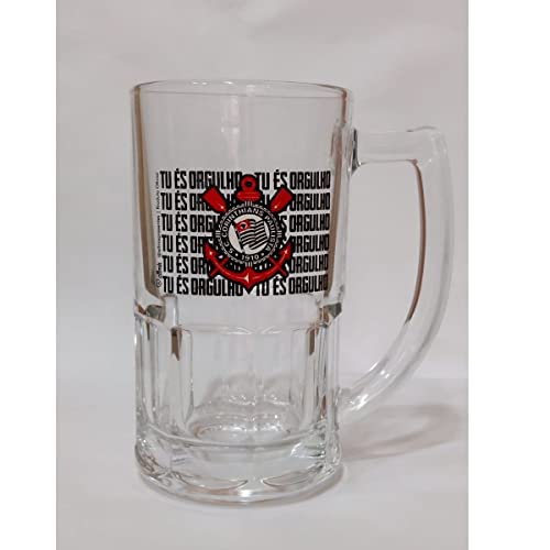 Caneca Vidro Corinthians Times de Futebol Transparente