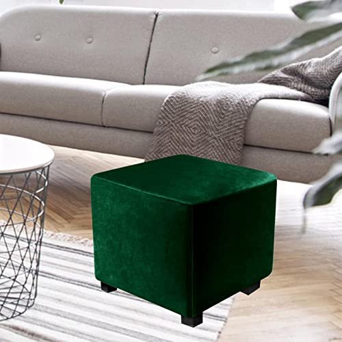Funda ottoman protectora elástica y lavable para taburete cuadrado verde 8