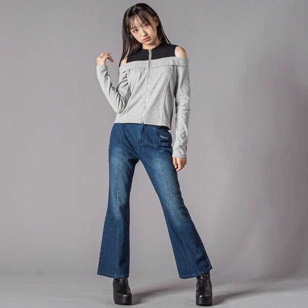 [Ziddy] [ジディ] セミフレアデニムパンツ(130~160cm)