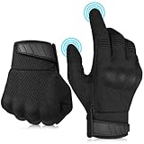 Taktische Handschuhe Motorrad Handschuhe Herren: Atmungsaktive Touchscreen Mountainbike Tactical Handschuhe Knuckle Vollfinger Motocross Handschuhe Outdoor Radfahren Airsoft Militär Paintball Schwarz