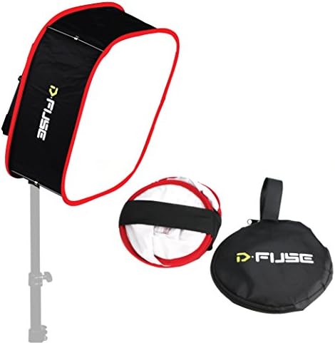 Kamerar D-Fuse Medium LED Light Panel Softbox: 9.25"x9.25" Opening, Foldable Portable Light Diffuser, Carrying Bag, Strap Attachment, Portrait Photography, Photo Video, Studio Lighting, Natural Look