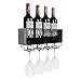 Tigcent Portabottiglie Vino Parete Porta Bottiglie Vino, Scaffale Vino Organizer per 4 Bottiglie