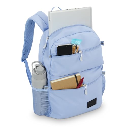 Image of High Sierra Everclass Backpack - Travel or Work Laptop Bookbag with 360 Reflectivity, Dual Water Bottle Pockets & Fits Laptops Up To 15.6 inch, One Size, Cornflower Blue