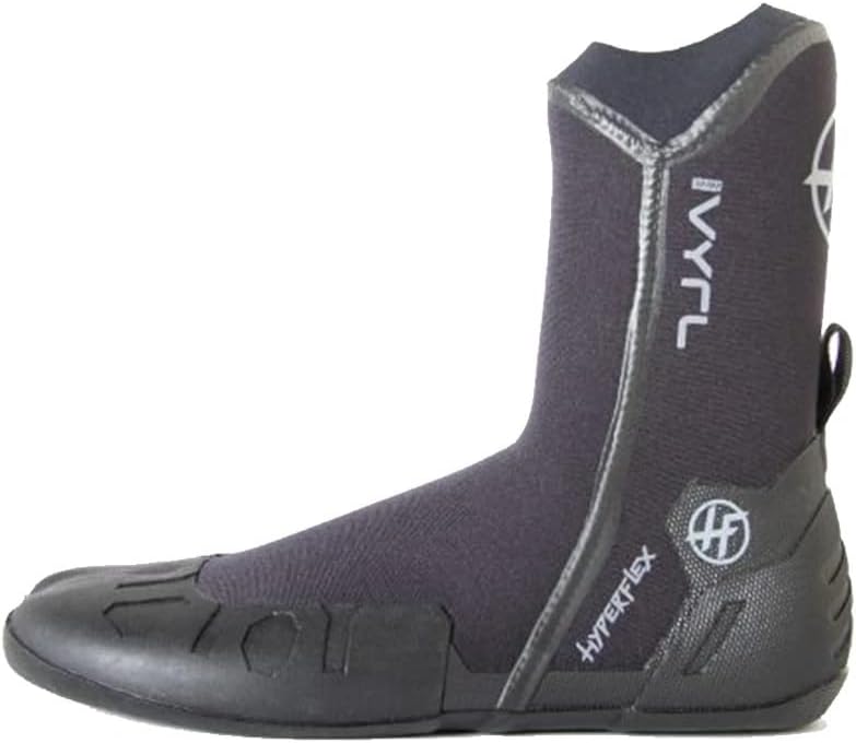 Hyperflex Mens Vyrl 3mm High Surf Bootie, Adult, Black, 8