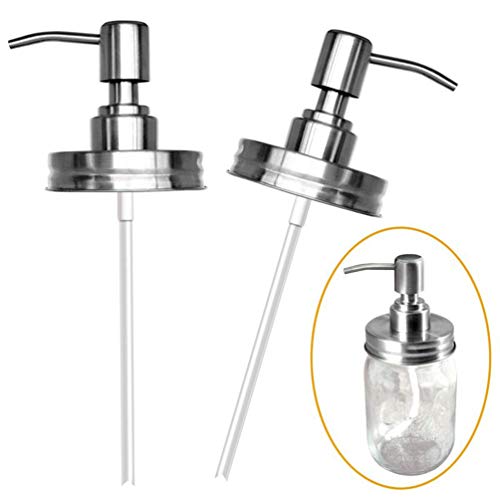 TOPBATHY Stainless Steel Pump Head Soap Dispenser Dispenser Lids for Mason Jars in Your Bathroom for Easy Soap Distribution - Image 2