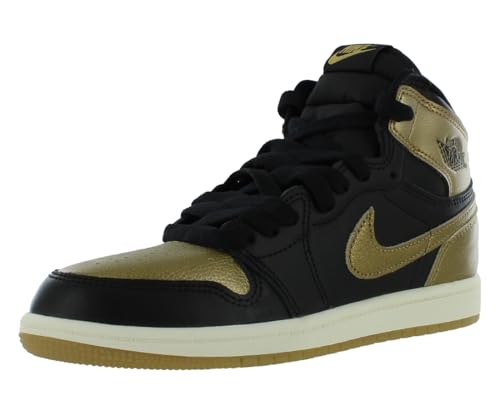 Jordan Little Kid's 1 Retro High OG 'Black/Metallic Gold-Sail' (FD1412 071)
