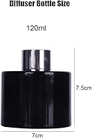 Vista 2 de 1 botella difusora de vidrio vacía de 4.1 fl oz/4 onzas, frascos difusores negros, contenedor de almacenamiento de aromaterapia, accesorios