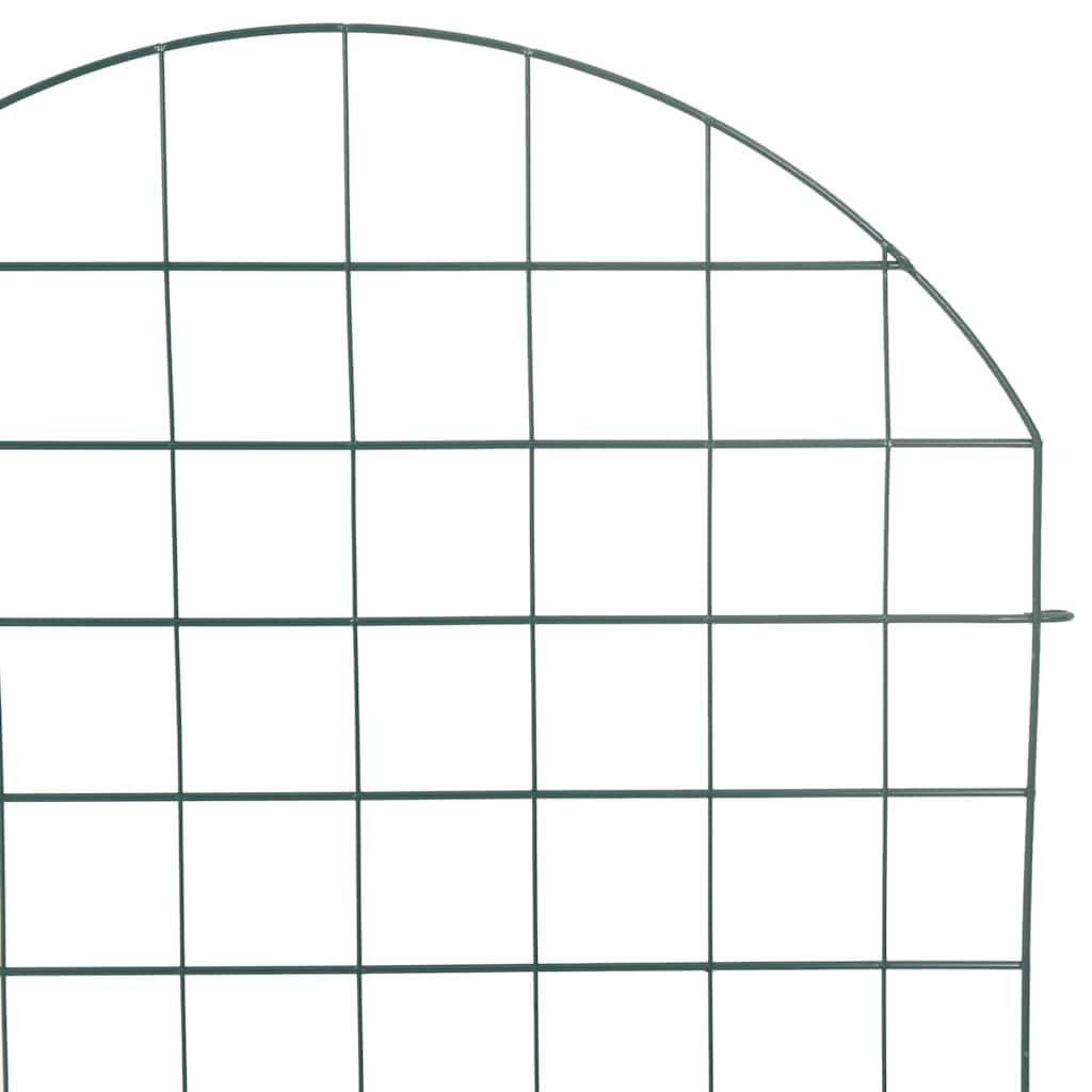 Recinzione per stagno, set da 8 pezzi, design moderno, verde, 50 x 80 cm, in acciaio resistente alle intemperie, durevole recinzione da giardino per stagni, aiuole e terrazze