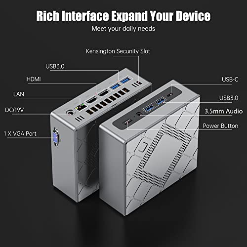 Mini Pc,Intel I7-10710U,Mini Desktop Computers,Windows 11 Pro Pre-Installed,16Gb Ram 512Gb M.2 Ssd 6 Cores 12 Thread Mini Computer Support 4K-Uhd Hdmi,Vga Display,Wifi 2.4G/5G,Bt4.2,4*Usb 3.0,1*Usb C #TOP2