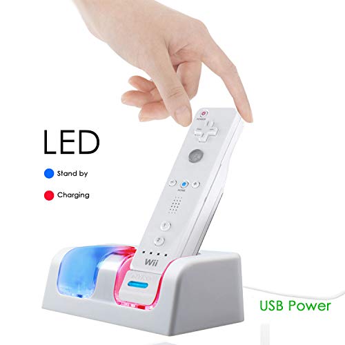 Pulory Wii Charging Station, Dual Charger Dock With Two Rechargeable 2800Mah Batteries For Wii Remote Controller thumb #3