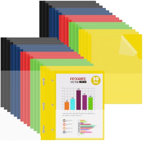 Image of HAUTOCO Report Covers with 3-Prong Fasteners, 30 Pack, Letter Size