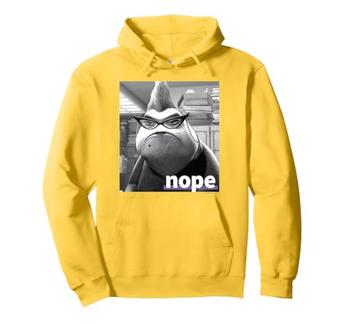 Disney and Pixar’s Monsters, Inc. Roz Nope Quote Pullover Hoodie, Adult Unisex, Lemon Yellow, X-Large