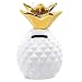 iefoah Pineapple Coin Piggy Bank Decorative Ceramic Pineapples Shaped Cans Cute Girls Piggy Bank for Pineapple Theme Party Decor Girls Kid's Children Adults Birthday Gifts (White)