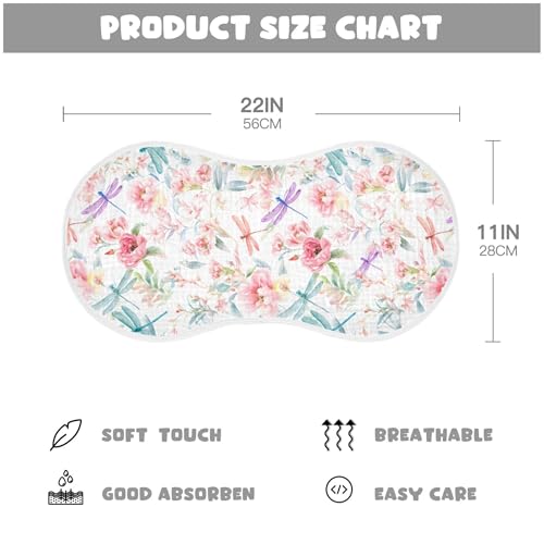 xigua Watercolored Flowers Baby Burp Cloths for Newborn Boys and Girls 4 Pack, Soft & Absorbent Cotton Baby Burp Cloth, Baby Washcloths, Newborn Towel, Burp Rags4