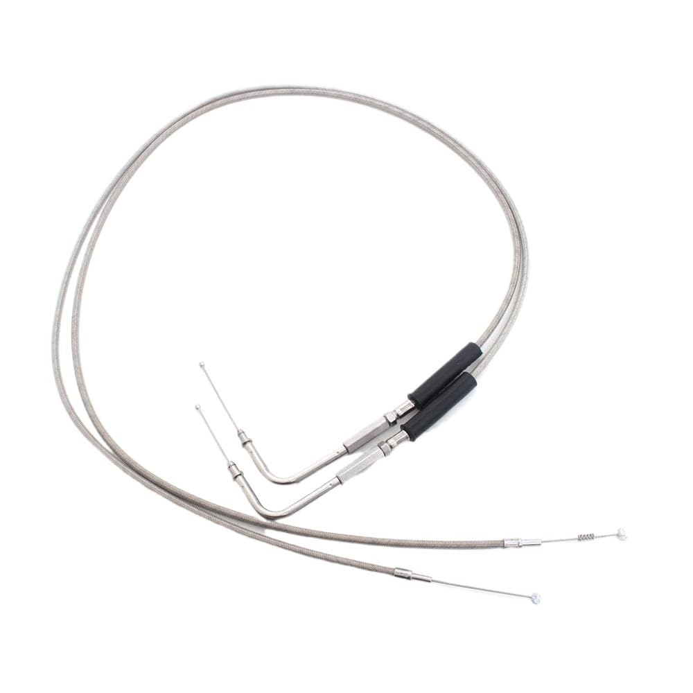 Freno Cable Compatible con Harley FLH FLT FXD FLST FXST 1996-2010 Accesorios de Motocicleta Cable Acelerador 90cm 110cm 130cm Cable Acelerador(130CM BK)