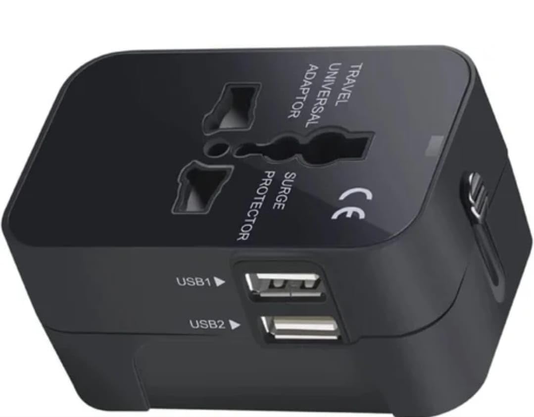 HSD Universal Travel Adapter, Power Adapter with Dual USB 2.1A (Black) 100-250 Volts Support I All in one Charger with Multi Type Power Outlet-image-31