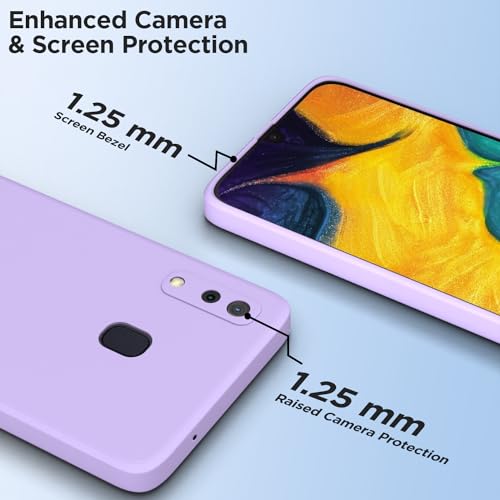 Image of Outlouders Back Cover for Samsung Galaxy A20 / A30 / M10s | Camera Protection | Durable Soft Matte Silicone Bumper Case (Purple)