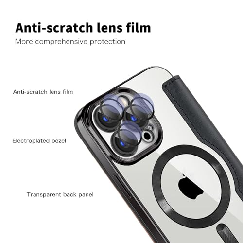 Funda para iPhone 15 Pro Max compatible con Mag-Safe y tapa transparente 6