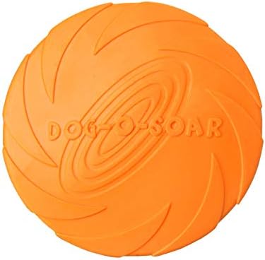 Andiker Dog Flying Disc Toy, Dog Toy, Pet Flying Saucer, Durable Rubber Training Pet Chew Toy for Outdoor Interactive Fun (M)