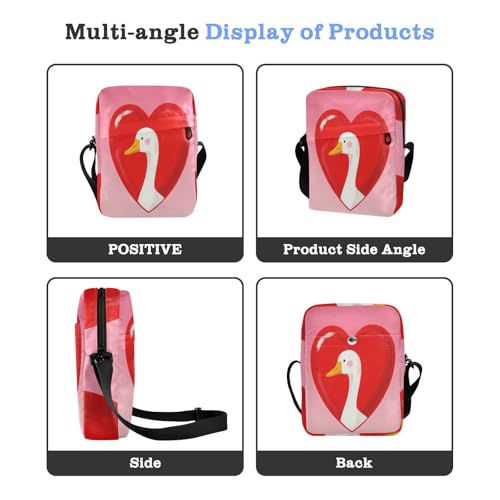 Funny Cartoon Heart Animal Goose men's messenger bag Small Crossbody Bags For Women Shoulder Hand Bag For Woman Adjustable Strap for School Travel4