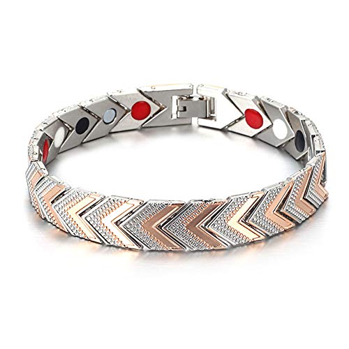 DC CLOUD Magnetisches Armband Magnet-Armband Heilendes Armband Abnehmen der Kette Fettverbrennende Armbänder Gewichtsverlust Armband Therapie-Armband Rose Gold