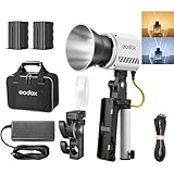 Godox ML60IIBi 70W Bi-Color LED Monolight - Handheld COB LED Video Light, APP Control, 2800K-6500K CRI 96+/TLCI 97+,Built-in 11 Lighting Effects, with AK-B01 Bracket Handle+NP-F970 Batteries