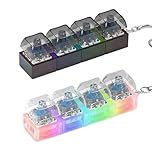 2PCS Fidget Keyboard, Keyboard Fidget, Multi-functional Keychain with Lamp Clicker Decompression Gift for Boys Girls While Away Time Easy to Carry